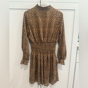 She + Sky Tan and Black Long Sleeve Dress